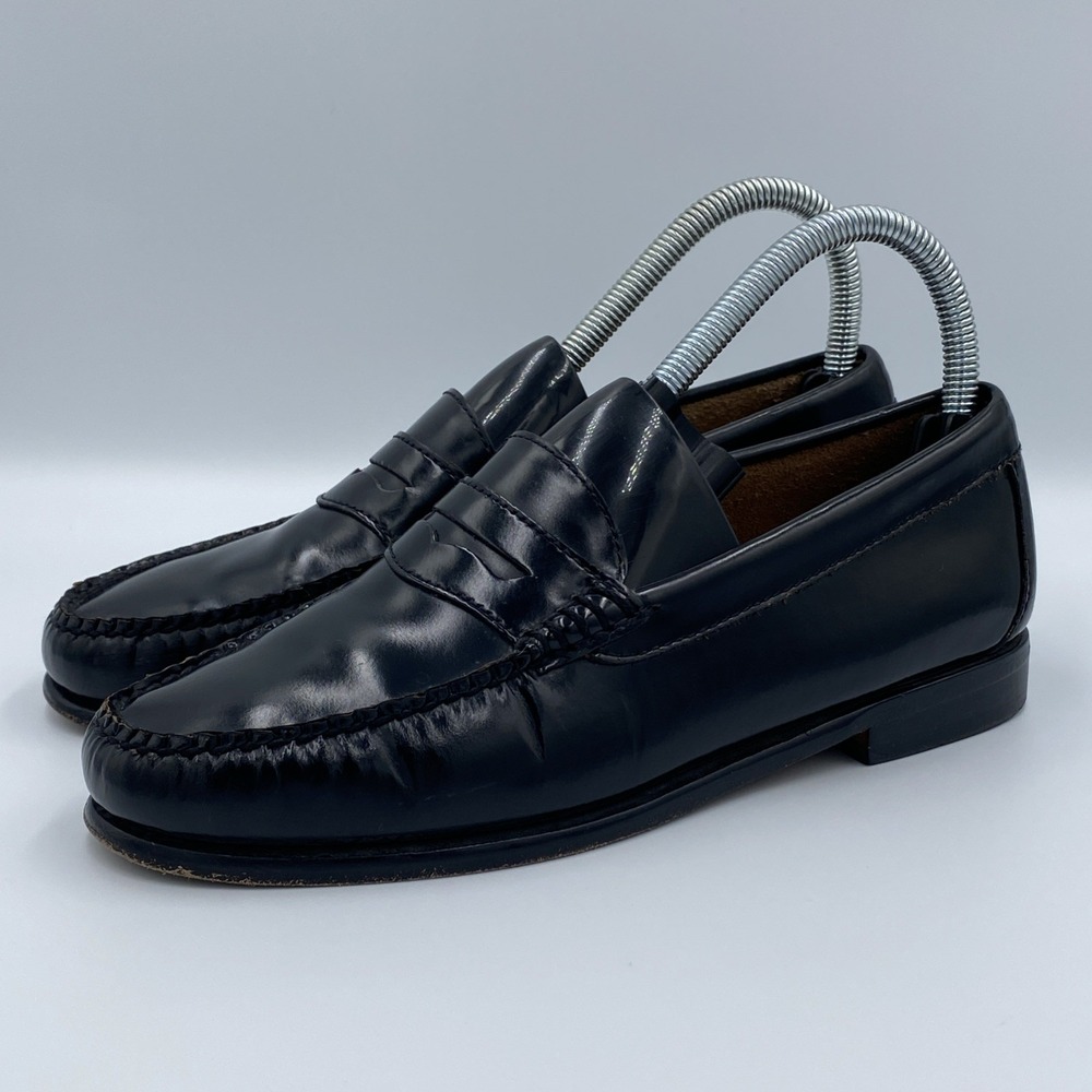 G.H. Bass Weejuns Diane Women's 6.5 Smooth Black Leather Moc Toe Penny Loafers
